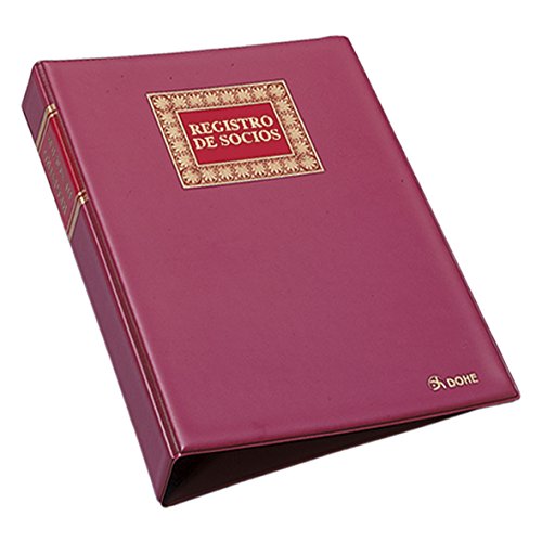 Dohe 9923 - Libro registro de socios con hojas recambiables, 100 hojas, A4 natural